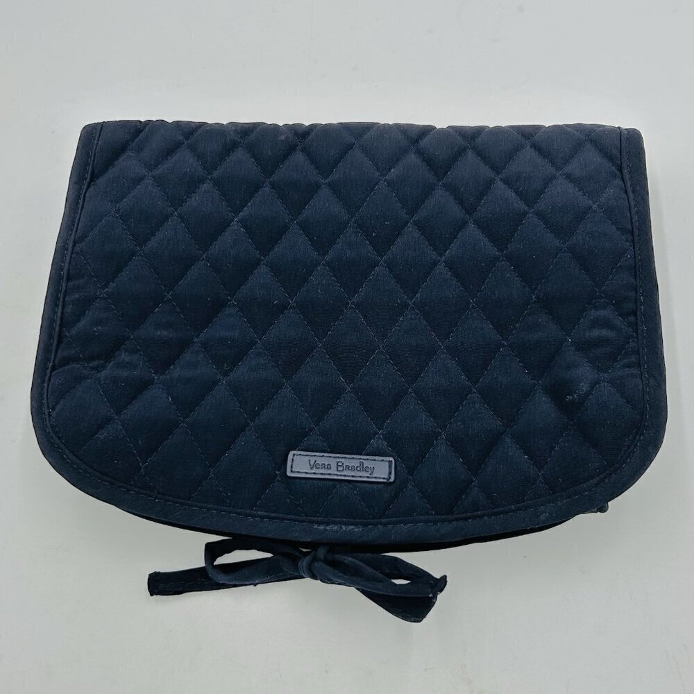 Vera Bradley Toiletry Bag Cosmetic Organizer Travel Hanging Folding Case Navy